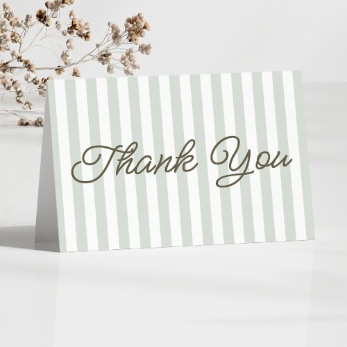 Modern Minimalist Sage Green Stripes Wedding