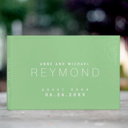 Modern Minimalist Sage Green Wedding  Guest Book