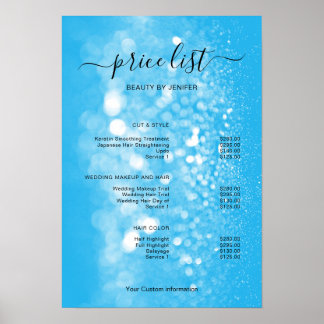 Modern Minimalist Salon Price List Sign for Beauty