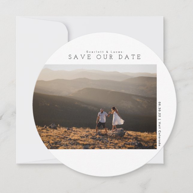 Modern Minimalist | Save Our Date Photo Card (Front)