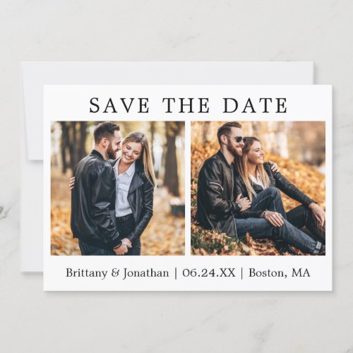 Modern Minimalist Save The Date 2 Photo Card