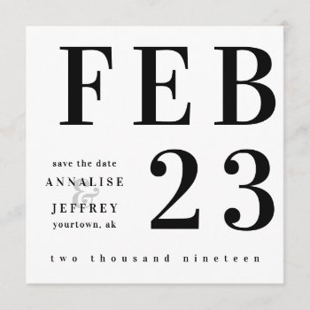 Modern Minimalist Save The Date Bold Typeface by autumnandpine at Zazzle
