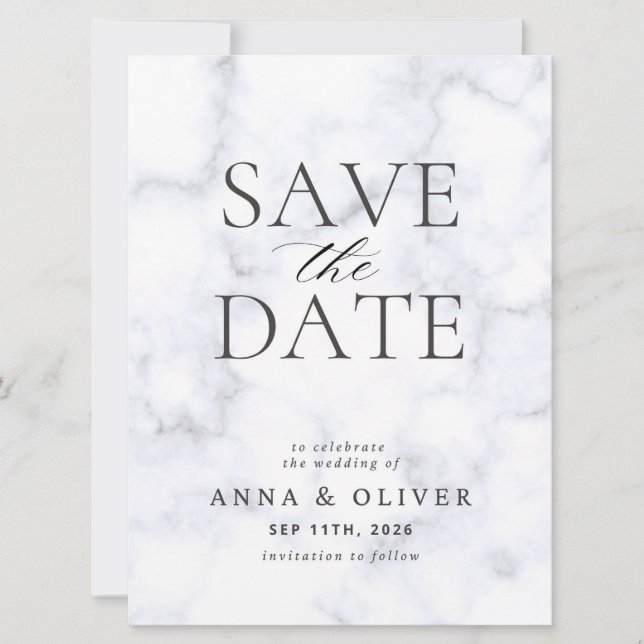 Modern Minimalist Save the Date Card (Front)