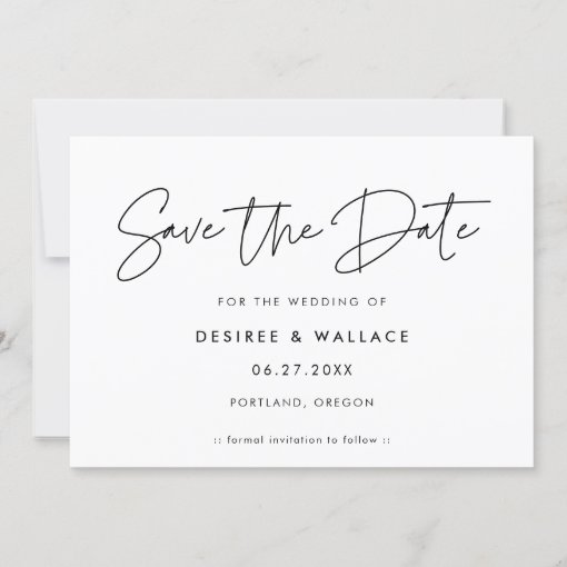 Modern minimalist save the date invitation | Zazzle