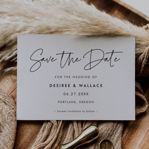 Modern minimalist save the date invitation