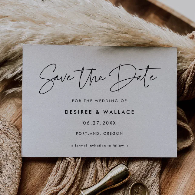 Modern minimalist save the date invitation

