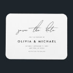 Modern Minimalist Save the Date Magnet<br><div class="desc">A simple modern minimalist save the date magnet. Personalize this minimal black and white design to have your personal details and message.</div>