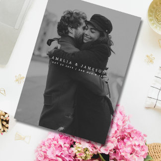 Modern Minimalist Save The Date Photo QR Code