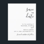 Modern Minimalist Save The Date Postcard<br><div class="desc">A modern minimalist script design save the date postcard makes announcing your wedding easy and elegant. Black script font and clean modern text create a simple and clean look.</div>