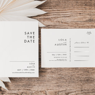 Modern Minimalist Save The Date Postcard