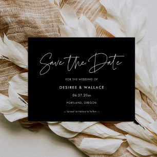 Modern minimalist save the date postcard
