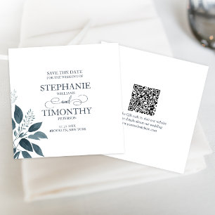 Modern Minimalist Save The Date QR Code Wedding Invitation