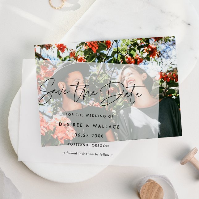 Modern Minimalist Save the Date Vellum Invitations (Creator Uploaded)