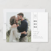 Modern Minimalist Save the Date Vertical Photo (Front)