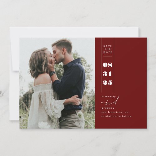 Modern Minimalist Save the Date Vertical Photo