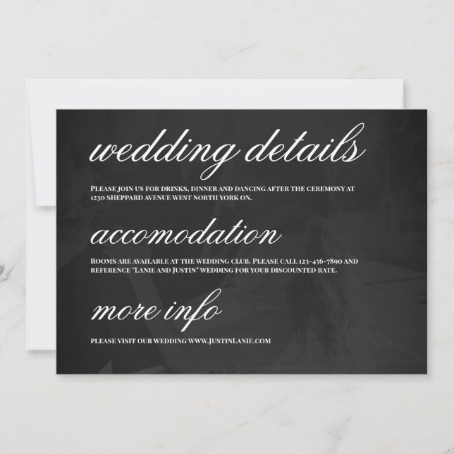 Modern Minimalist Save the Date Wedding Details Invitation (Front)