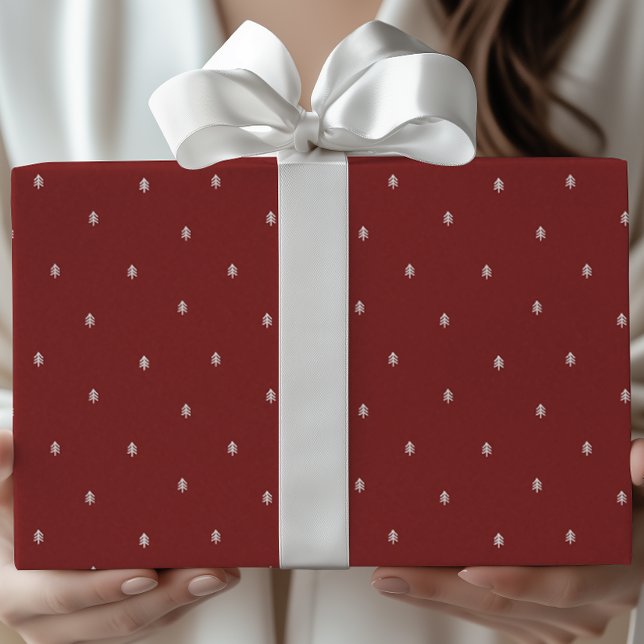 Modern Minimalist Scandinavian Christmas Trees Wrapping Paper (Creator Uploaded)