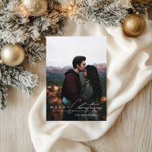 Modern Minimalist Script 1 Photo Merry Christmas