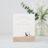Modern Minimalist Script 2 Photo Save The Date (Standing Front)