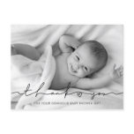 Modern minimalist script Baby shower thank you Postcard Modern minimalist script Baby shower thank you Postcard