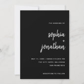 Modern Minimalist Script Black | Wedding Invitation (Front)