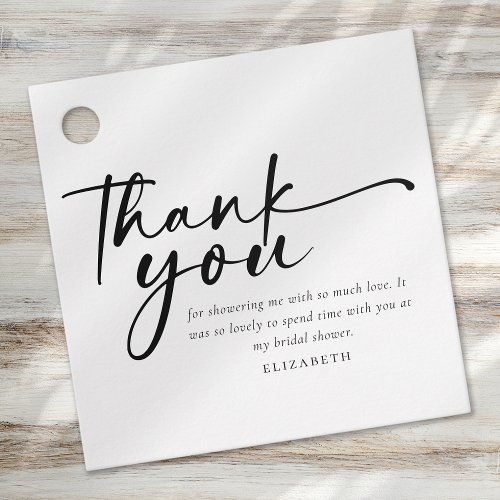 Modern Minimalist Script Bridal Shower Favor Tags