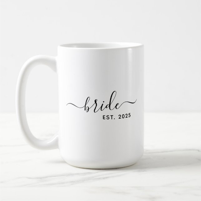 modern minimalist script Bride Coffee Mug (Left)