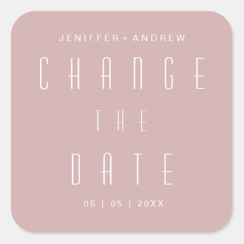 modern minimalist script change the date square sticker