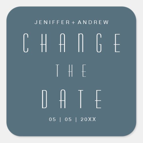 modern minimalist script change the date square sticker