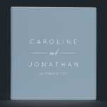Modern Minimalist Script Custom Wedding Dusty Blue 3 Ring Binder<br><div class="desc">Modern Minimalist Script Custom Wedding 3 ring binder in Dusty Blue</div>