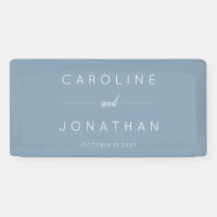 Modern Minimalist Script Custom Wedding Dusty Blue