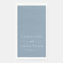 Modern Minimalist Script Dusty Blue Custom Wedding