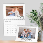 Modern Minimalist Script Family Photos 2024 Calendar<br><div class="desc">This modern photo wall calendar features easy to use templates with one big photo for each month,  and modern chic handwriting script for the names of the months.</div>