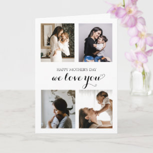 Modern Minimalist Script Heart Happy Mother's Day Card