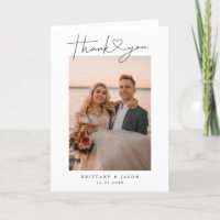 Modern Minimalist Script Heart Wedding Photo