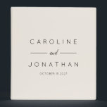 Modern Minimalist Script Ivory Custom Wedding 3 Ring Binder<br><div class="desc">Modern Minimalist Script Ivory and Black Custom Wedding 3 ring binder</div>