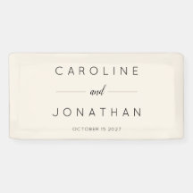 Modern Minimalist Script Ivory Custom Wedding
