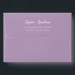 Modern Minimalist Script | Lavender Wedding Envelope<br><div class="desc">These elegant,  colorful minimalist wedding envelopes feature modern script typography and clean,  sans serif text for a simple and stylish lavender and white design you will love. Your pre-printed return address goes onto the back flap.</div>