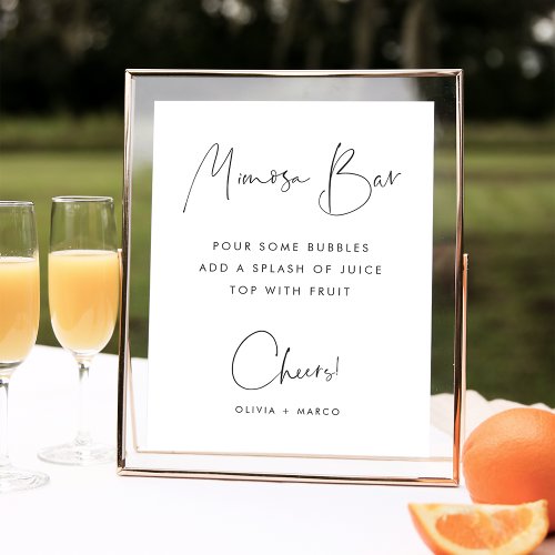 Modern Minimalist Script Mimosa Bar Sign