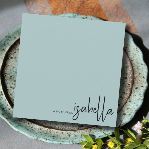 Modern Minimalist Script Name Note From Blue Green