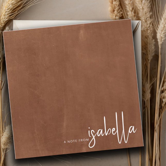 Modern Minimalist Script Name Note From Cocoa Card (Creator Uploaded)