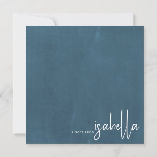 Modern Minimalist Script Name Note From Dusty Blue