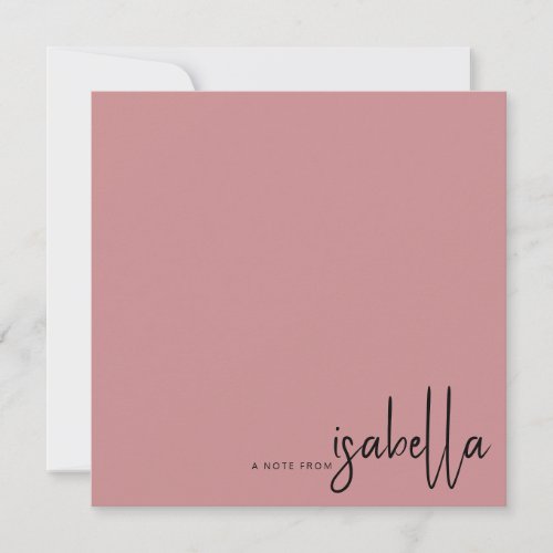 Modern Minimalist Script Name Note From Dusty Pink