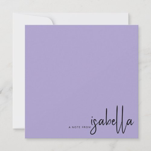 Modern Minimalist Script Name Note From Lavender