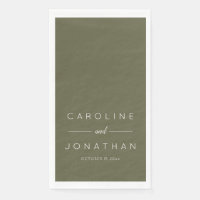 Modern Minimalist Script Olive Moss Custom Wedding