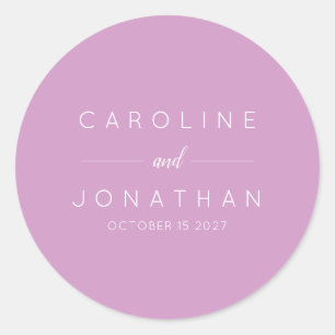 Modern Minimalist Script Orchid Custom Wedding Classic Round Sticker