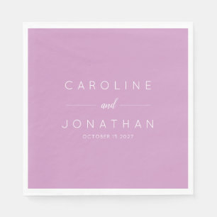 Modern Minimalist Script Orchid Custom Wedding Napkins