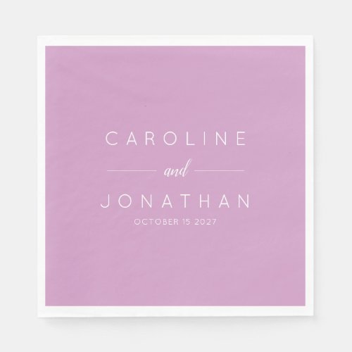 Modern Minimalist Script Orchid Custom Wedding Napkins