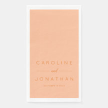 Modern Minimalist Script Peach Custom Wedding