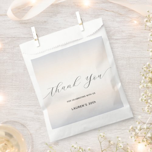 Modern Minimalist Script Pearl Milestone Birthday Favor Bag